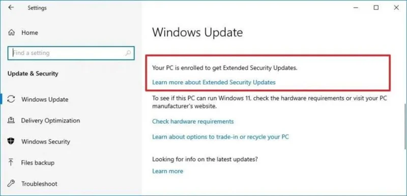 Come registrarsi per ricevere aggiornamenti di sicurezza estesi (ESU) gratuiti dopo la fine del supporto di Windows 10
