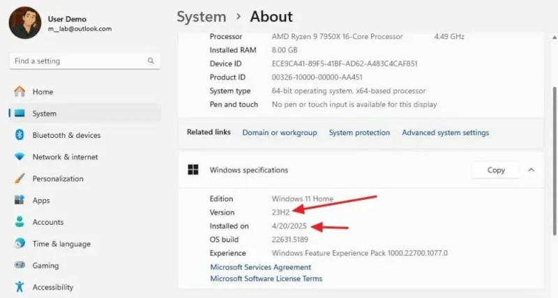 Windows 11 24H2 をバージョン 23H2 にロールバックする方法