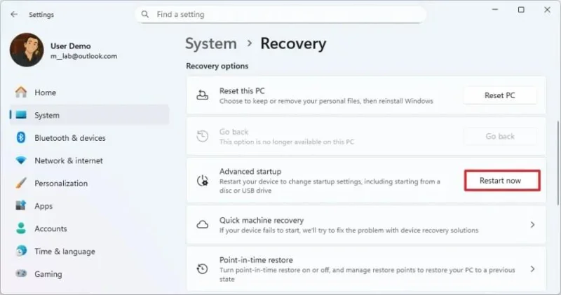 Windows 11でポイントインタイム復元を使用してPCを以前の状態に戻す方法