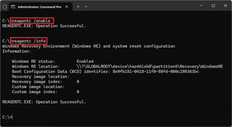 Come ricreare la partizione di ripristino per WinRE su Windows 11
