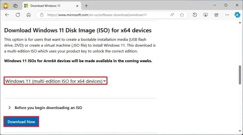 Come scaricare il file ISO di Windows 11