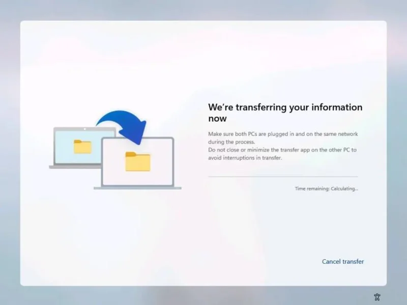 Met Windows 11 25H2 kunt u tijdens de eerste installatie gegevens van uw oude pc overzetten.