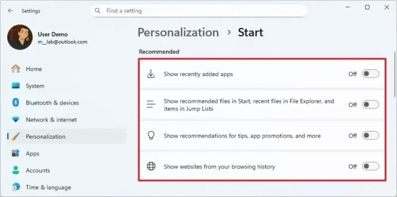 Come disabilitare la sezione "Consigliati" dal menu Start di Windows 11