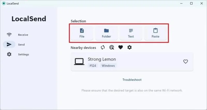 Windows 11でLocalSendを使用してネットワーク経由でファイルを転送する方法