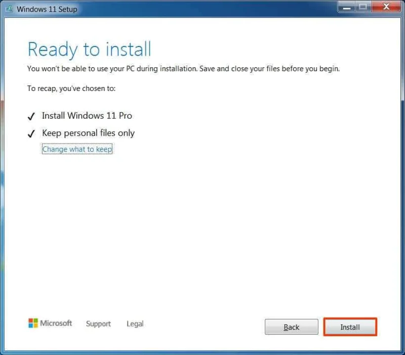 Come aggiornare da Windows 7 a Windows 11