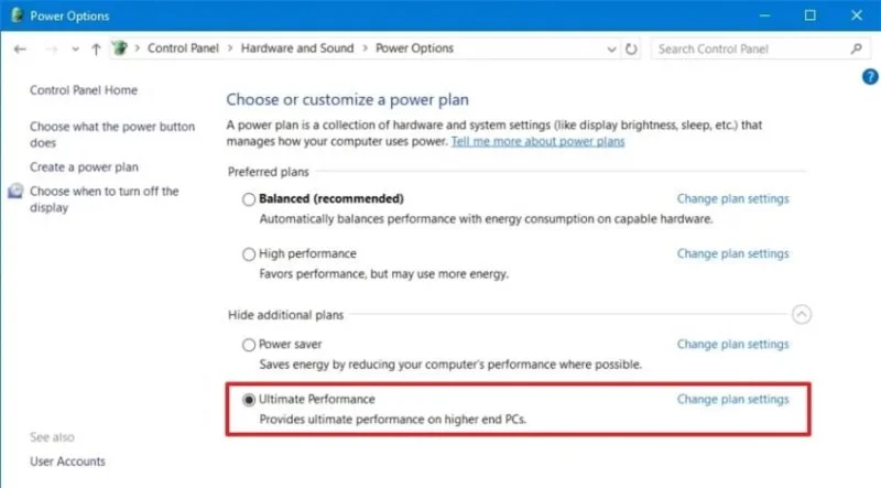 Windows 11, 10에서 최고 성능 전원 모드를 활성화하는 방법