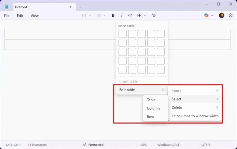 Come creare tabelle in Blocco note per Windows 11