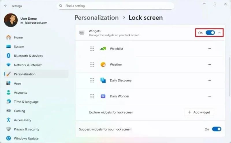 Come modificare o disabilitare i widget della schermata di blocco su Windows 11