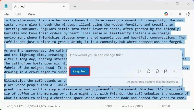 Windows 11のWrite for Notepadを使用してAIでテキストを生成する方法