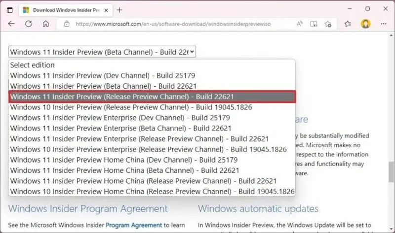 Come scaricare l'immagine ISO di Windows 11 22H2 (anteprima)