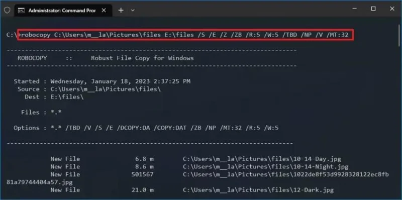Cómo usar la función multihilo de Robocopy para acelerar la copia de archivos en Windows 10.