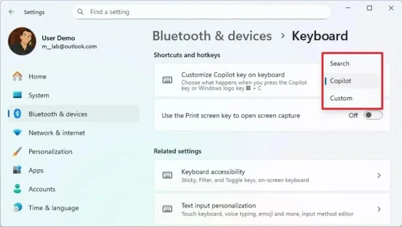 Come personalizzare le azioni dei tasti della tastiera di Copilot su Windows 11