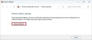 Come ripristinare le impostazioni del firewall Defender su Windows 11