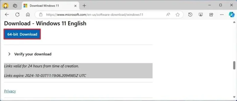 Come scaricare il file ISO di Windows 11 24H2