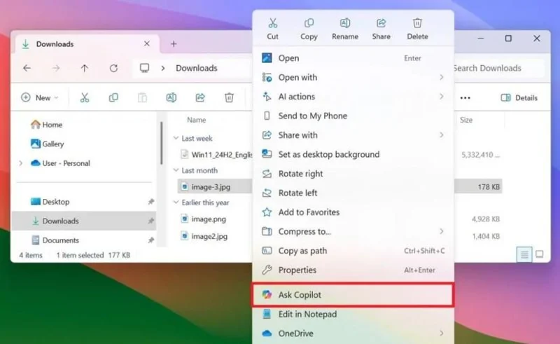 Esplora file si arricchisce di nuove funzionalità basate sull'intelligenza artificiale in Windows 11.