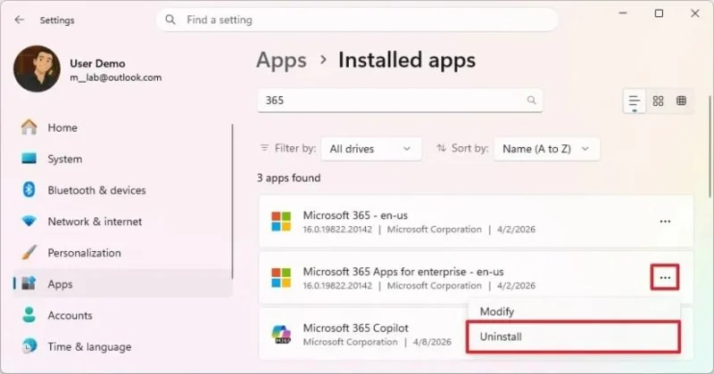 Come disinstallare completamente le app di Microsoft 365 o Office 2024 su Windows 11