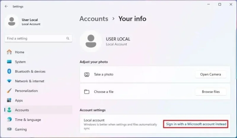 Come collegare un account locale a un account Microsoft su Windows 11
