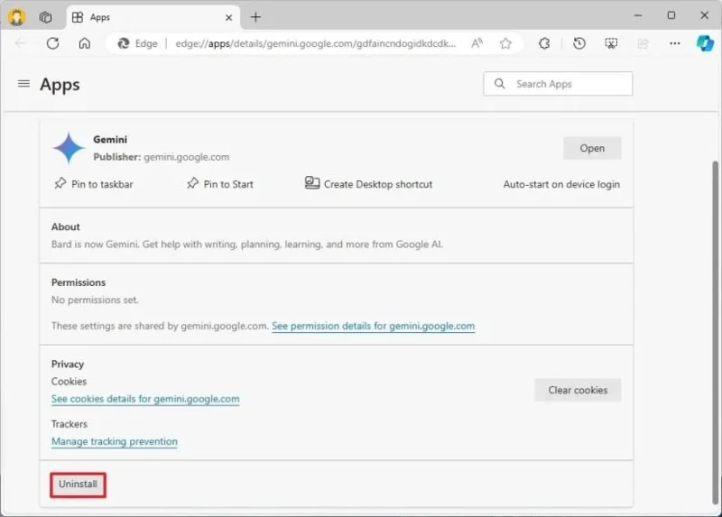 Come installare Google Gemini come app su Windows 11, 10