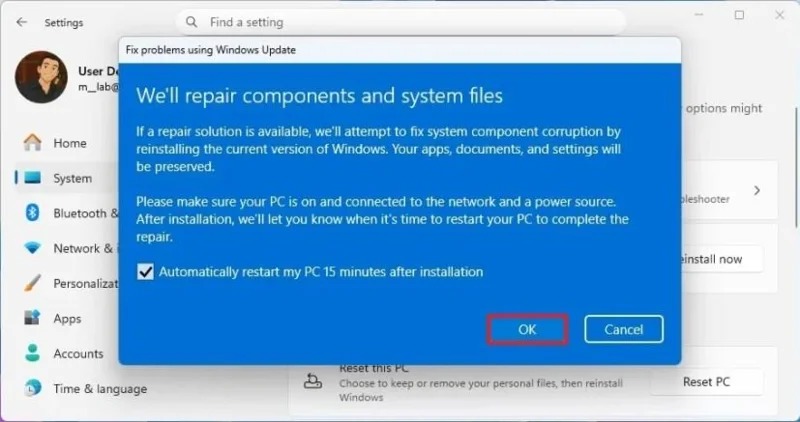 Come riparare l'installazione di Windows 11