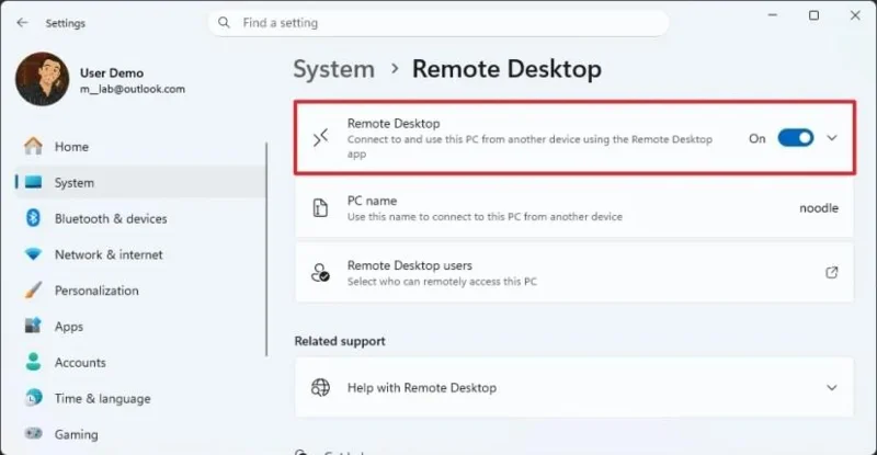 Come abilitare Desktop remoto su Windows 11