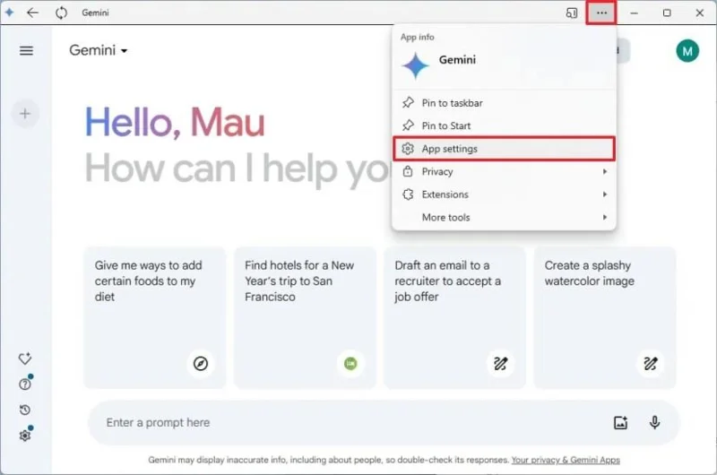 Come installare Google Gemini come app su Windows 11, 10