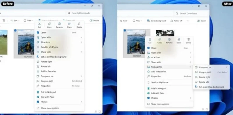 La build 26220.7271 (KB5070307) per Windows 11 25H2 aggiunge Xbox FSE, Ripristino a un punto specifico nel tempo e una revisione di Esplora file (Dev, Beta)