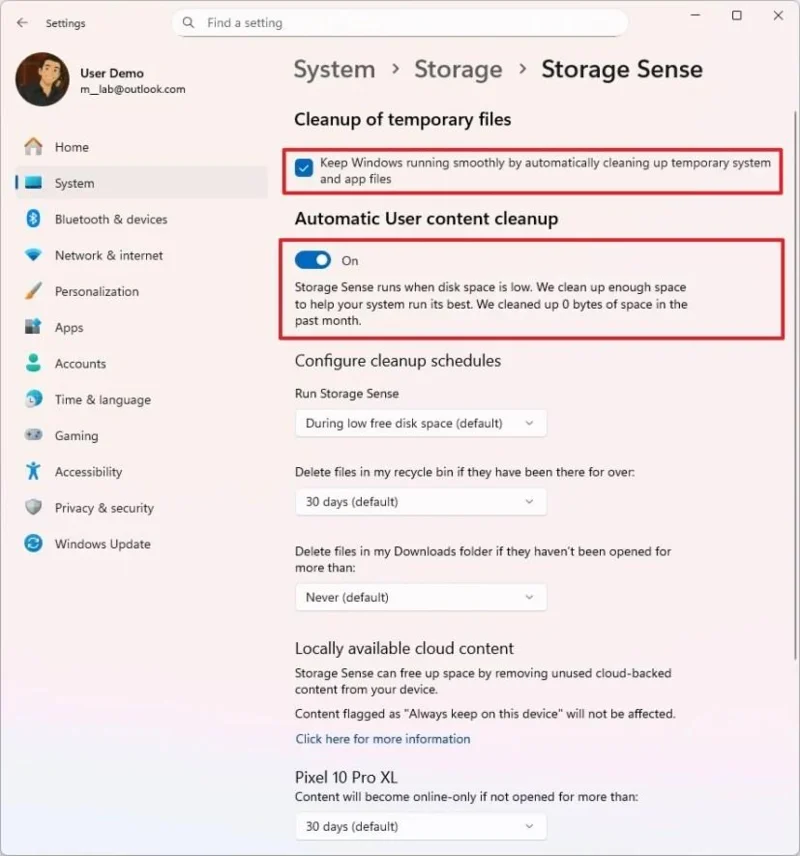 Come liberare spazio di archiviazione su Windows 11