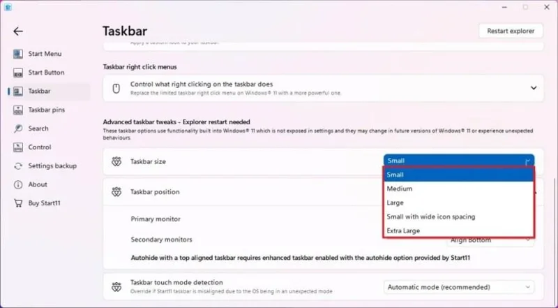 Cómo cambiar el tamaño de la barra de tareas en Windows 11