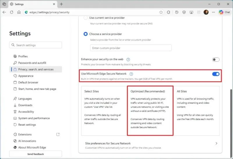 วิธีเปิดใช้งาน VPN ฟรีบน Microsoft Edge