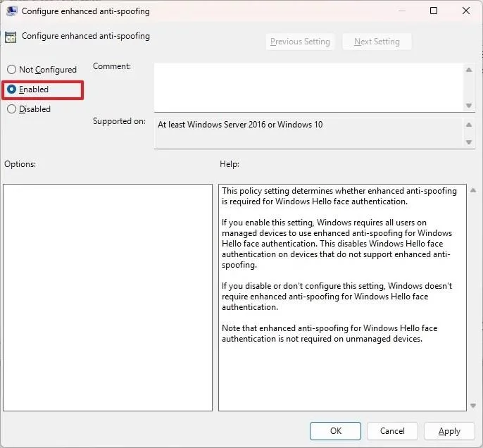 Come attivare la protezione anti-spoofing per Windows Hello Face su Windows 11
