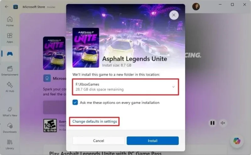 Come cambiare l'unità di installazione predefinita dei giochi su Windows 11