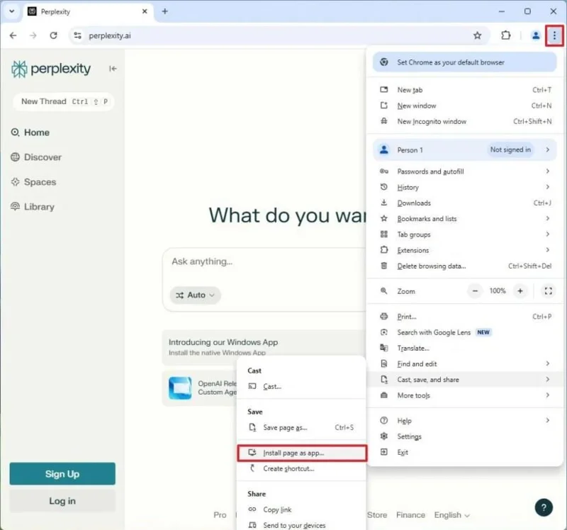 วิธีการติดตั้งแอปพลิเคชัน Perplexity AI บน Windows 11 และ 10