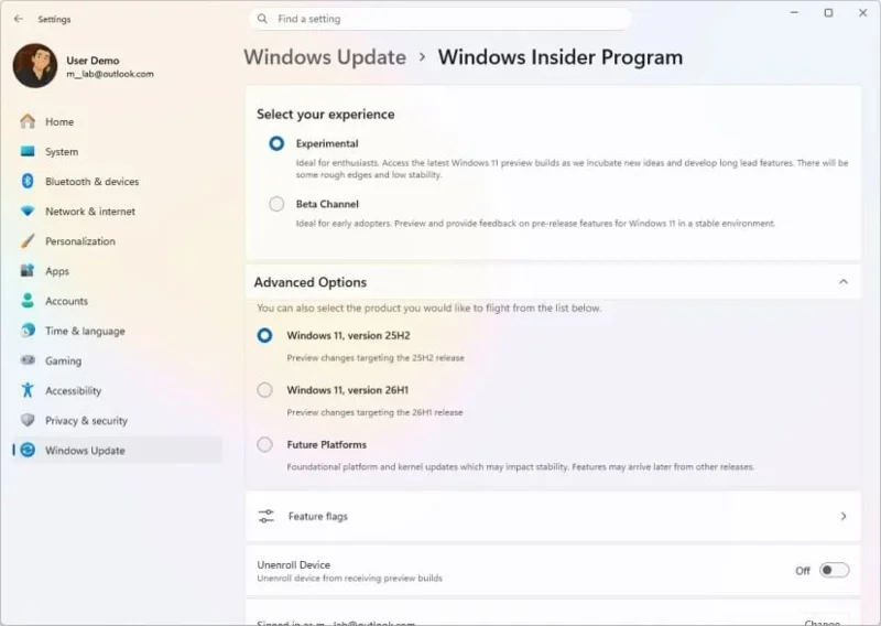 Come abilitare le nuove impostazioni dei canali sperimentale e beta del programma Insider su Windows 11
