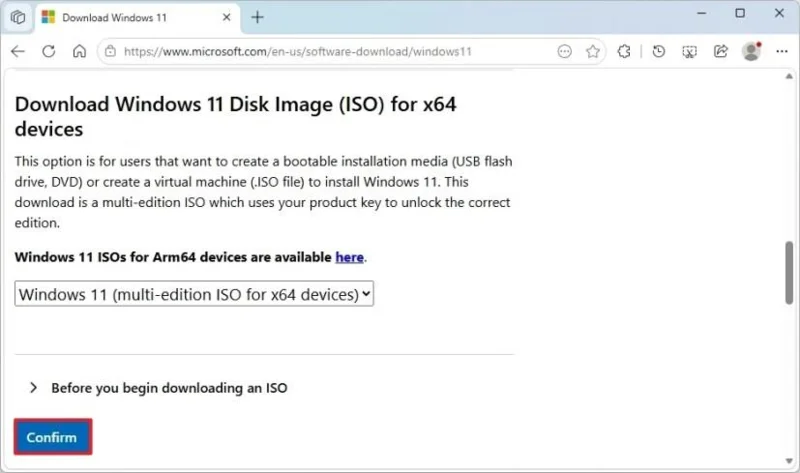 Download diretto del file ISO di Windows 11 senza Media Creation Tool