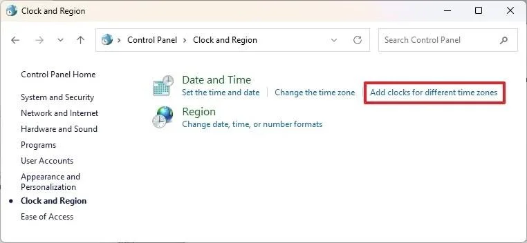 Come aggiungere più orologi di fuso orario su Windows 11