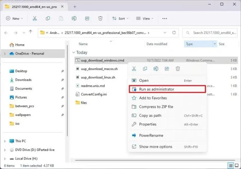 Scarica l'immagine ISO di Windows 11 (build 26300.8142, 26220.8138, 28020.1797) utilizzando UUP Dump.