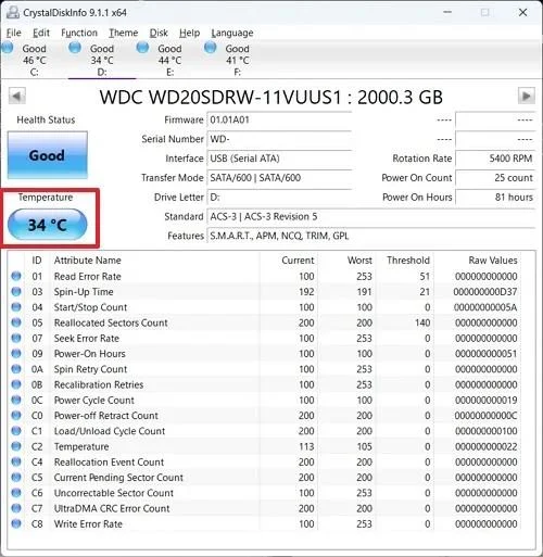 Как проверить температуру SSD и HDD в Windows 11
