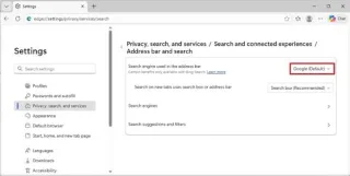 Microsoft EdgeでGoogleを既定の検索エンジンとして設定する方法