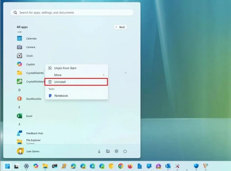 Come disinstallare le app su Windows 11