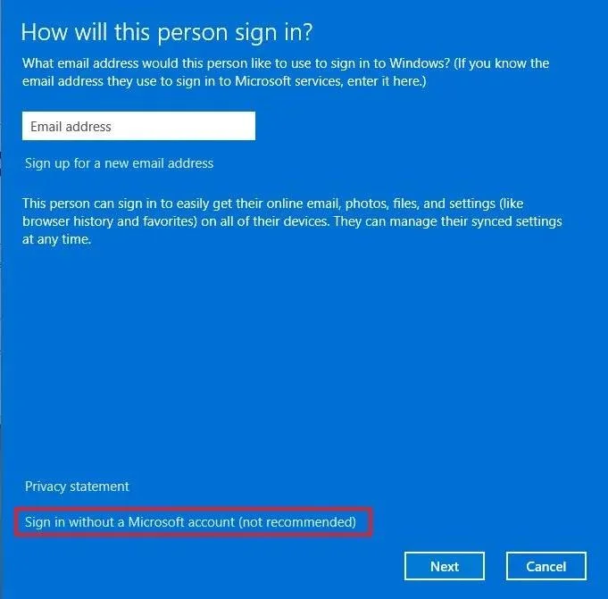 Come creare un account locale su Windows 11
