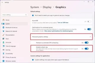 Cum se activează rata de reîmprospătare variabilă (VRR) pentru jocuri pe Windows 11