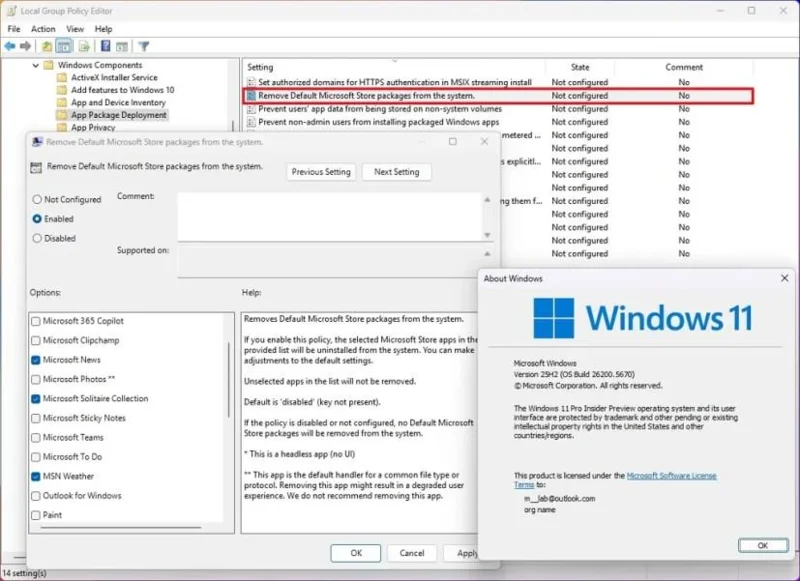 Windows 11 25H2 มาพร้อมกับตัวเลือกการลบแอปที่ไม่จำเป็นออก