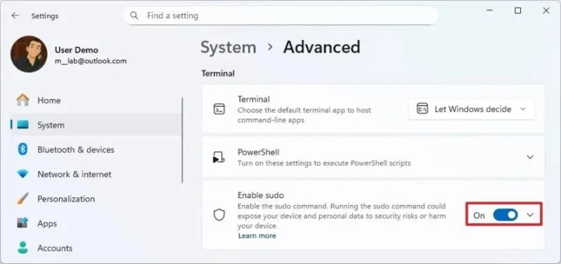 Come abilitare Sudo su Windows 11