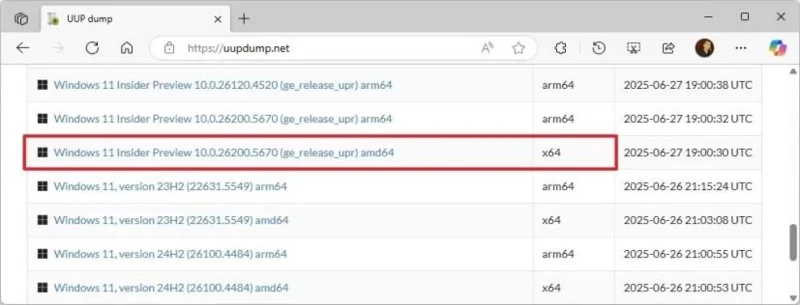 Come scaricare il file ISO di Windows 11 25H2