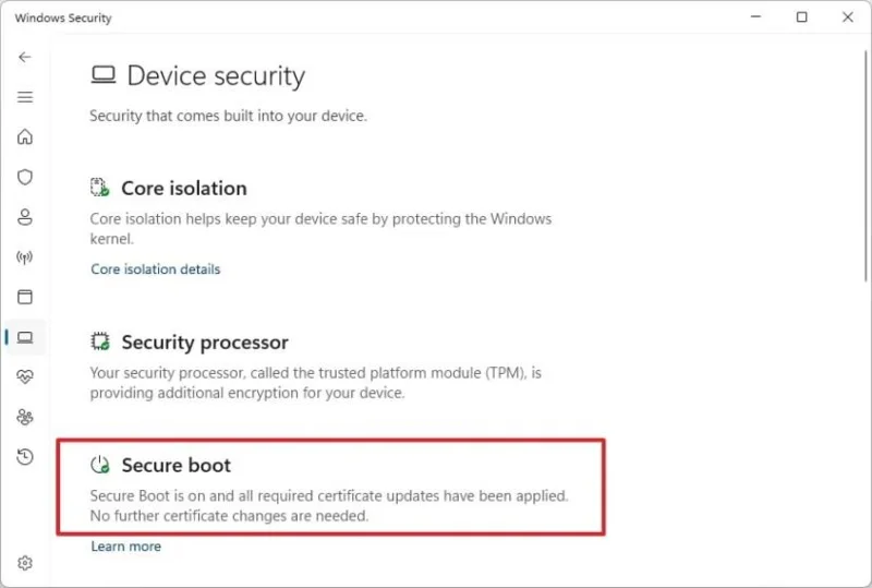Come verificare se il PC dispone dei certificati Secure Boot aggiornati su Windows 11 e 10