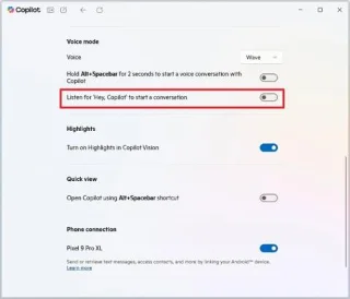 Как включить или отключить функцию громкой связи Hey Copilot в Windows 11