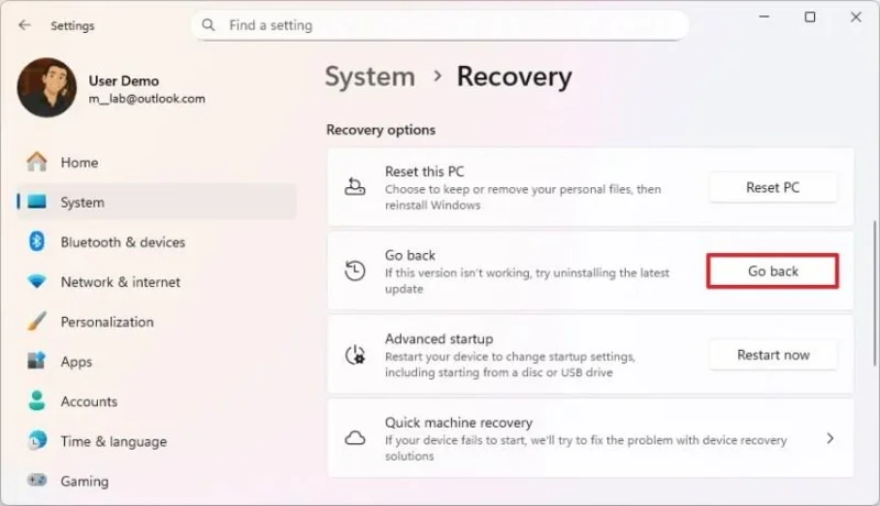 Come disinstallare in modo sicuro Windows 11 25H2