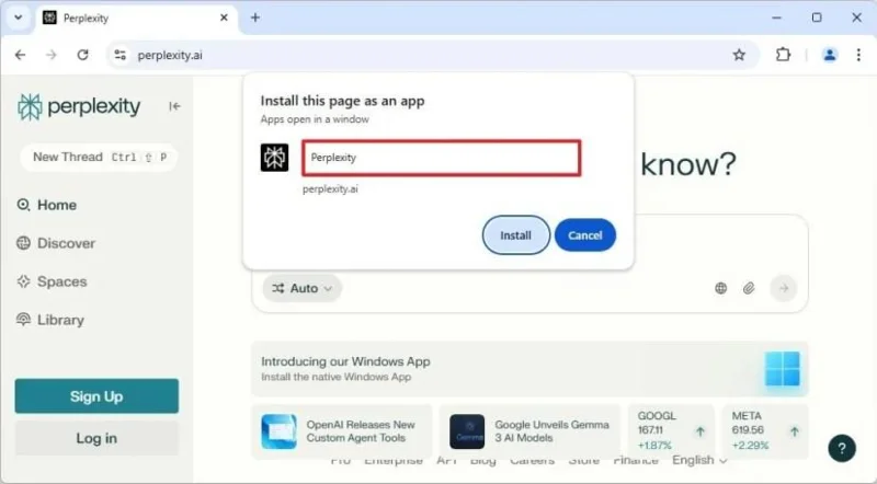 วิธีการติดตั้งแอปพลิเคชัน Perplexity AI บน Windows 11 และ 10