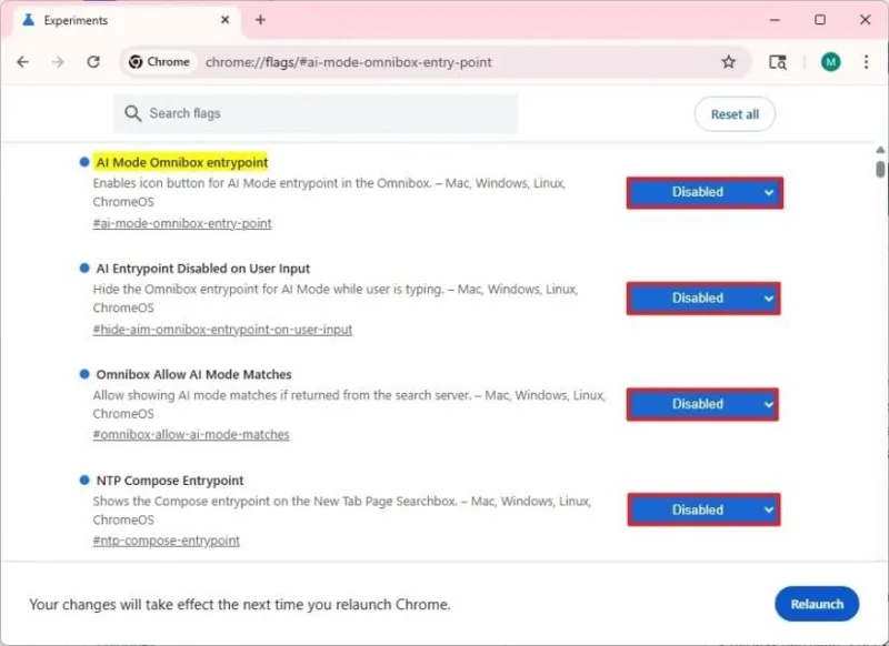 Cara melumpuhkan 'Mod AI' dalam bar alamat dan tab baharu pada Chrome Cara melumpuhkan 'Mod AI' dalam bar alamat dan tab baharu pada Chrome