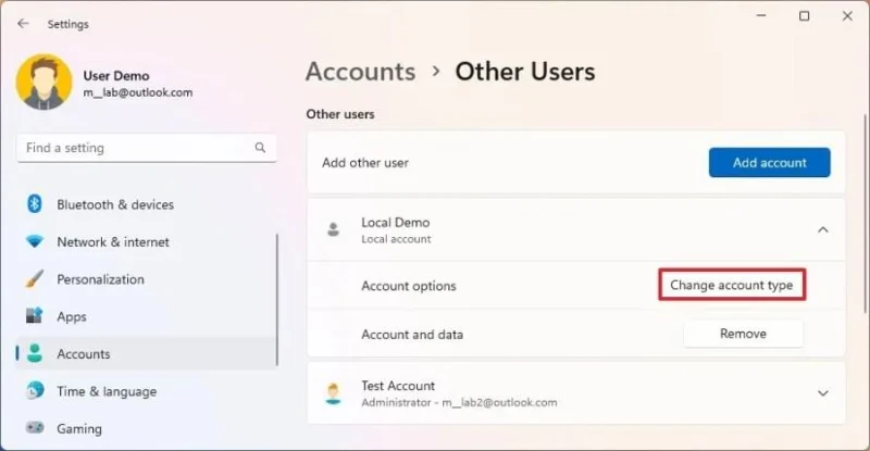 Cómo cambiar de una cuenta de Microsoft a una cuenta local en Windows 11 Cómo cambiar de una cuenta de Microsoft a una cuenta local en Windows 11